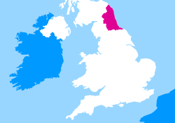 Map of the UK with North East highlighted