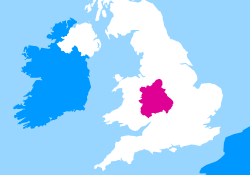 Map of UK with West Midlands highlighted