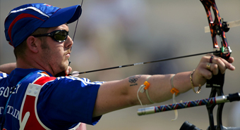 Archer drawing his bow