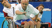 Man playing Boccia
