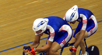Paralympic Cyclists at top speed
