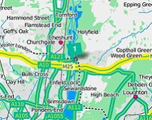A map of the Lee Valley White Water Centre